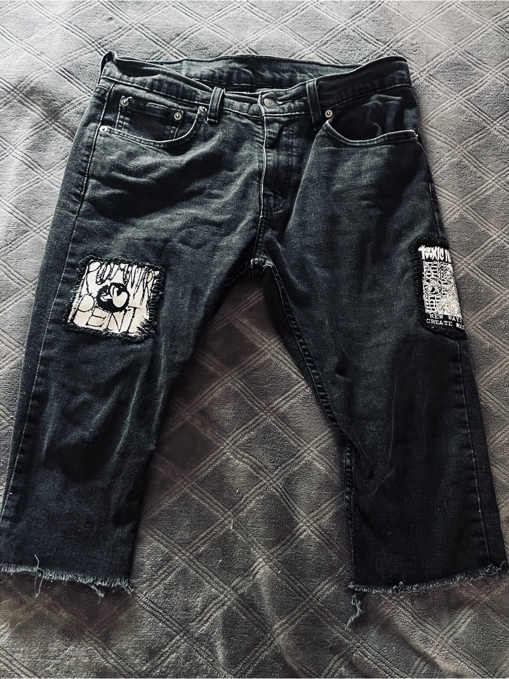 Crust punk DIY shorts